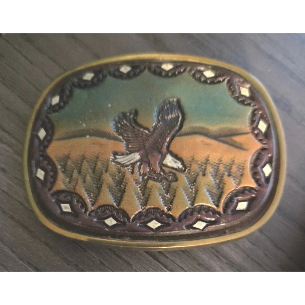 Vintage Solid Brass Eagle Belt‎ Buckle 3